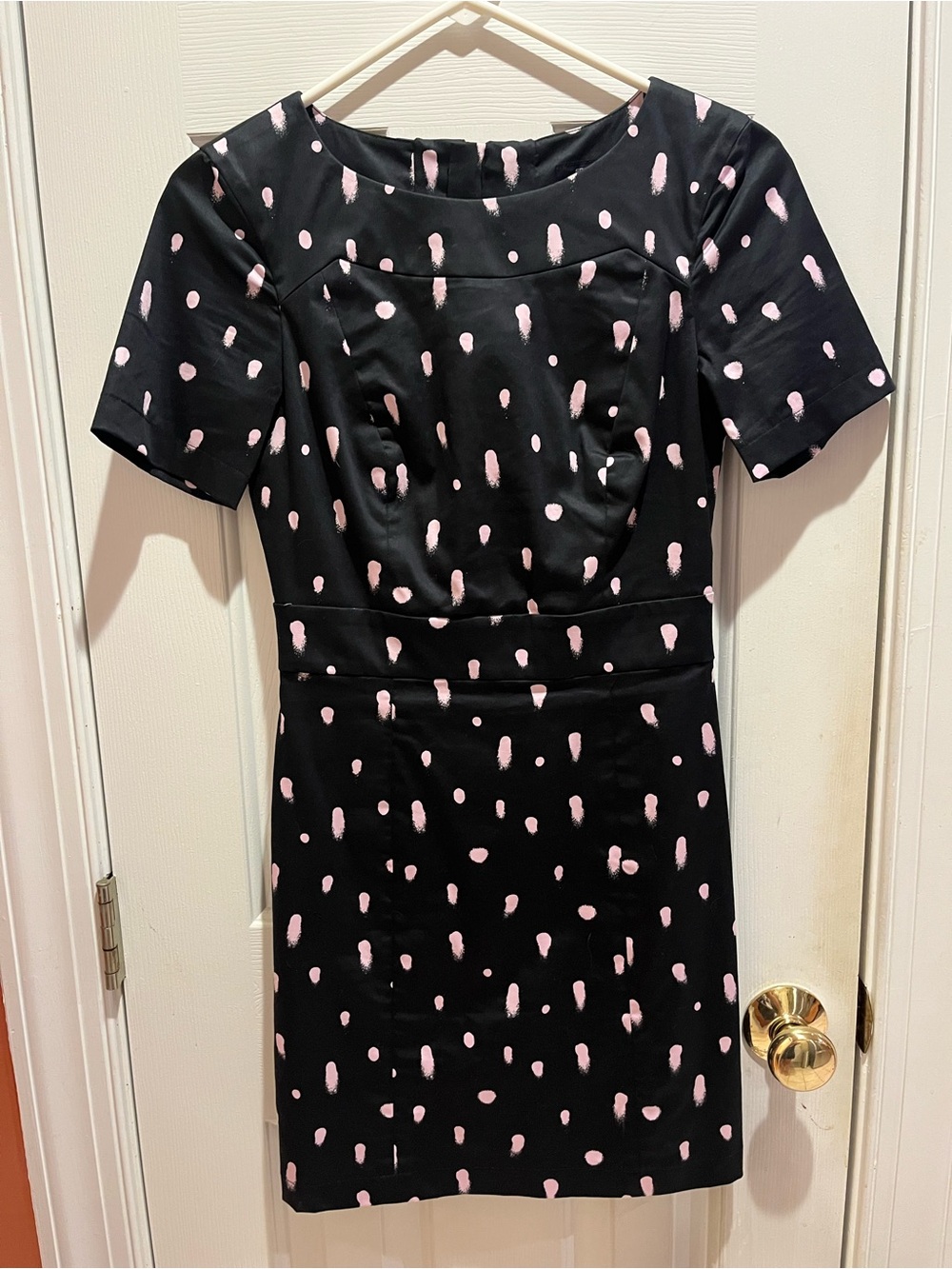 French Connection Navy Blue & Soft Pink Brush Stroke Print Dress Size 2